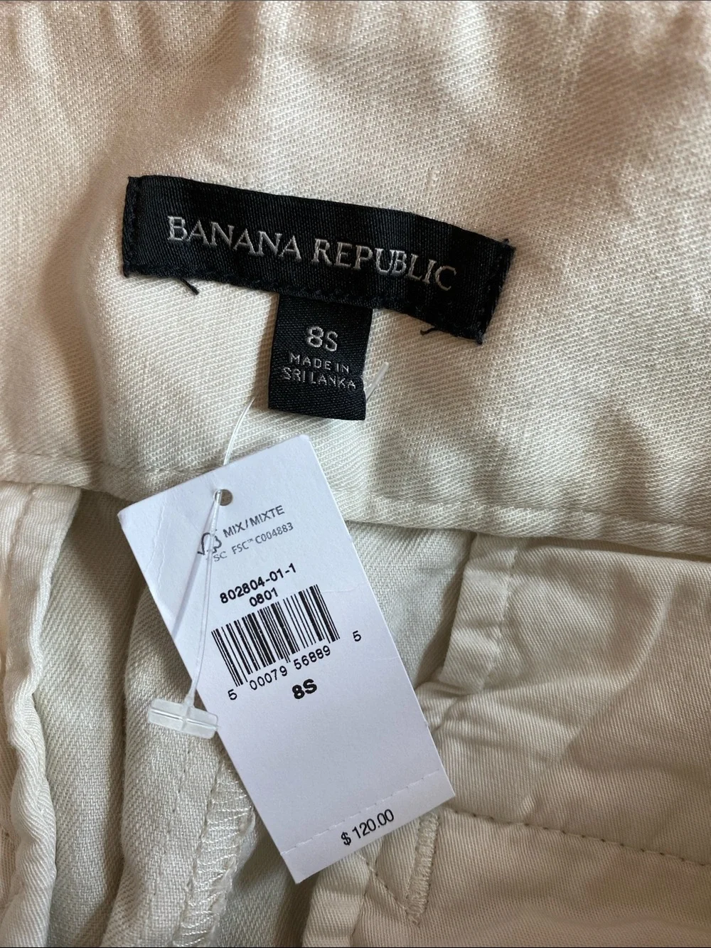 NWT Banana Republic Heritage Collection Explorer Pants - Cream, Size 8S
